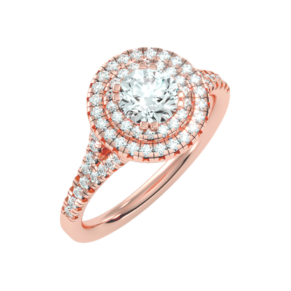 Doiet Classic Halo Diamond Engagement Ring - Seven