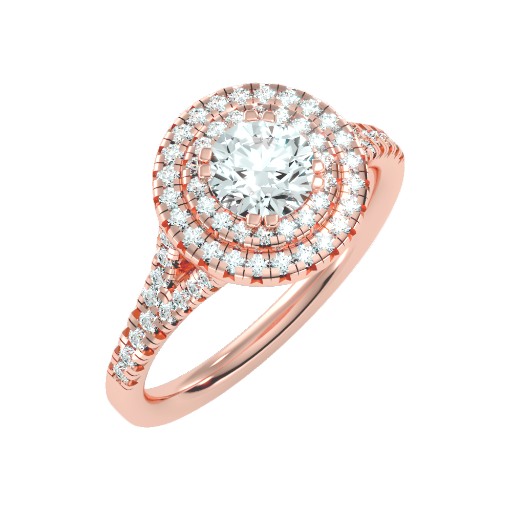 Doiet Classic Halo Diamond Engagement Ring In 925 Sterling Silver - Seven