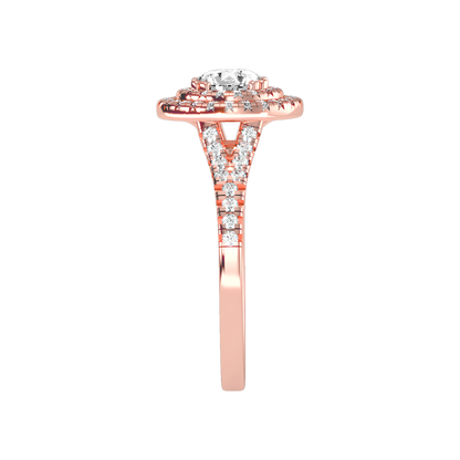 Doiet Classic Halo Diamond Engagement Ring In 925 Sterling Silver - Eight