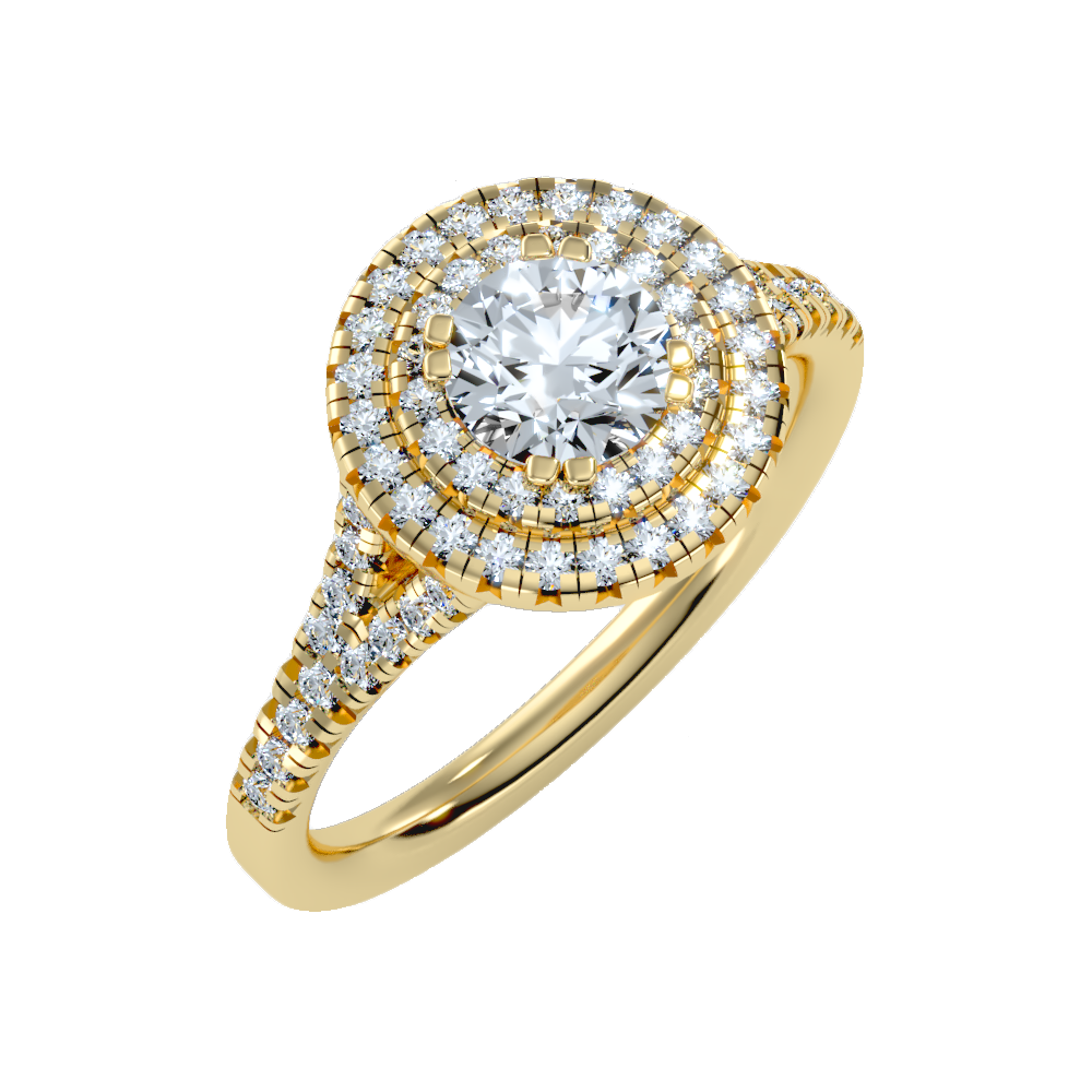 Doiet Classic Halo Diamond Engagement Ring - Nine
