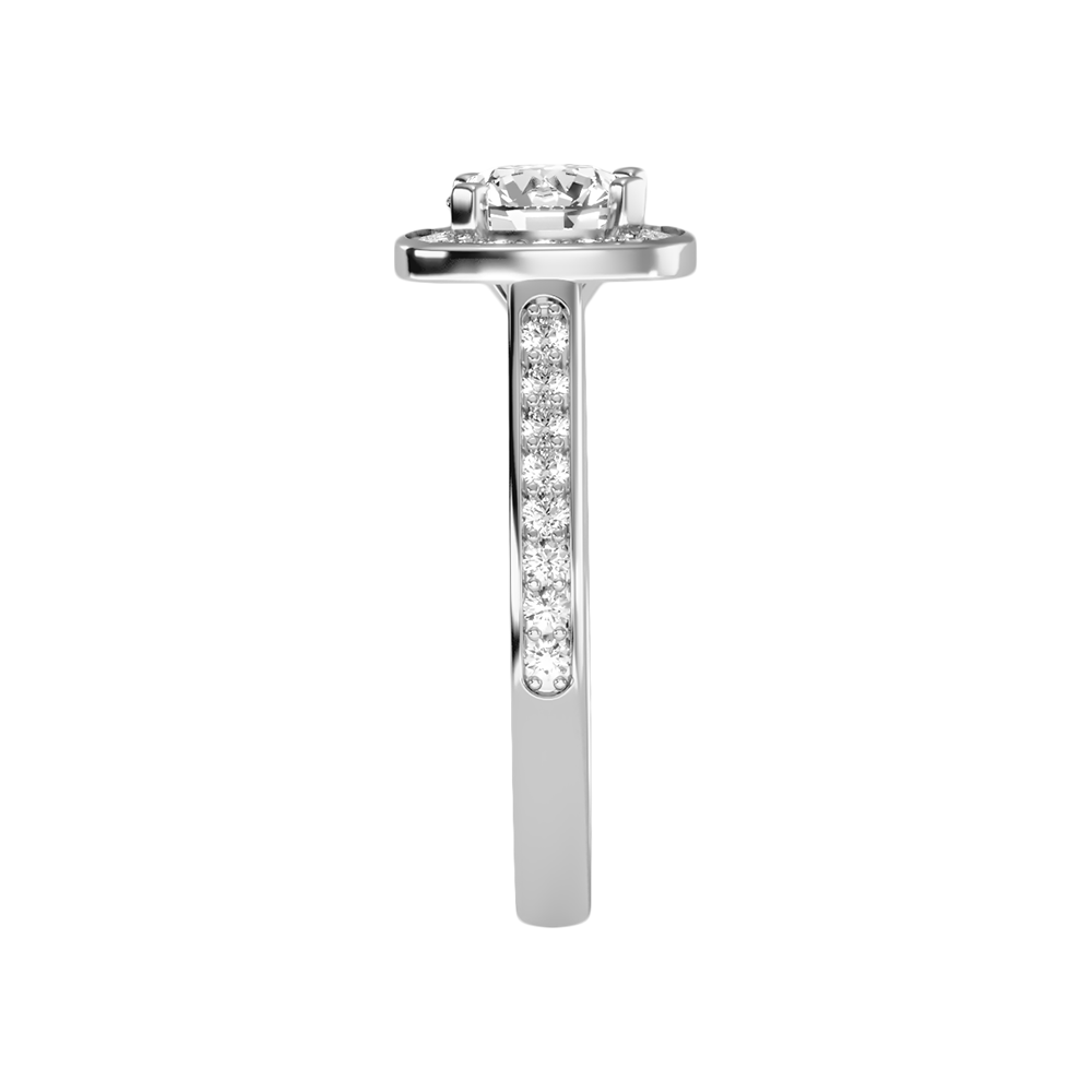 Dolly Diamond Halo Ring In 925 Sterling Silver - Four