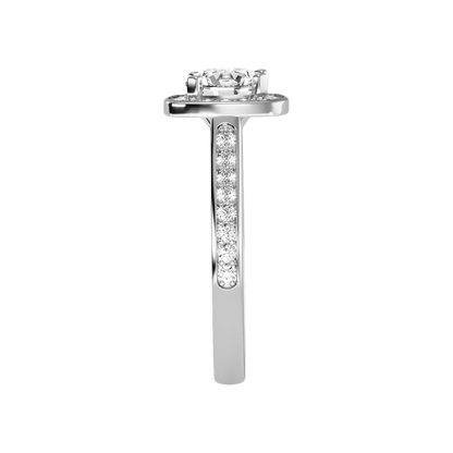 Dolly Diamond Halo Ring In 925 Sterling Silver - Four