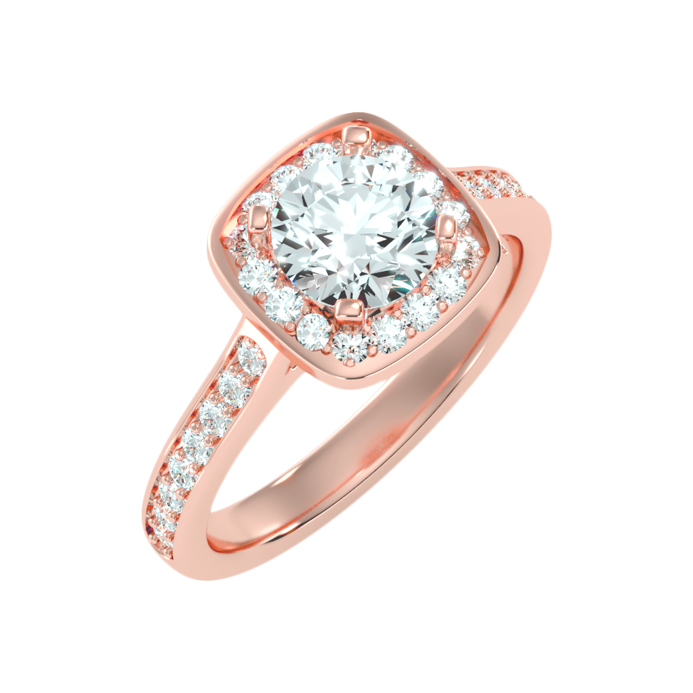 Dolly Diamond Halo Ring In 925 Sterling Silver - Seven