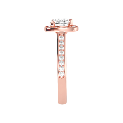 Dolly Diamond Halo Ring In 925 Sterling Silver - Eight