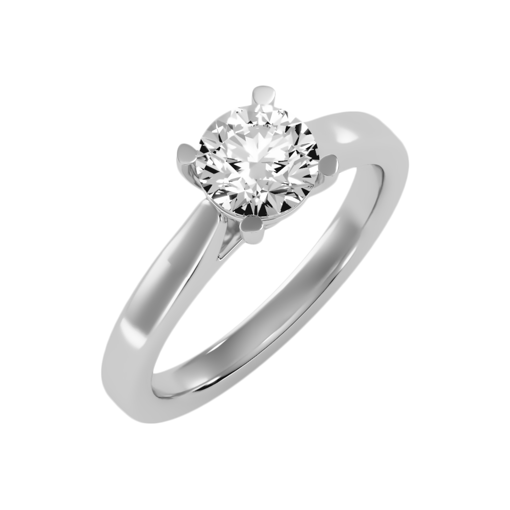 Doux Classic Solitaire Ring In 925 Sterling Silver - One