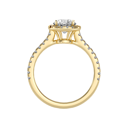 Dramatic Classic Halo Diamond Engagement Ring In 925 Sterling Silver - Twelve