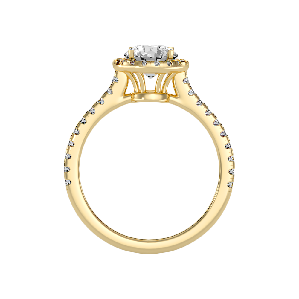 Dramatic Classic Halo Diamond Engagement Ring - Twelve