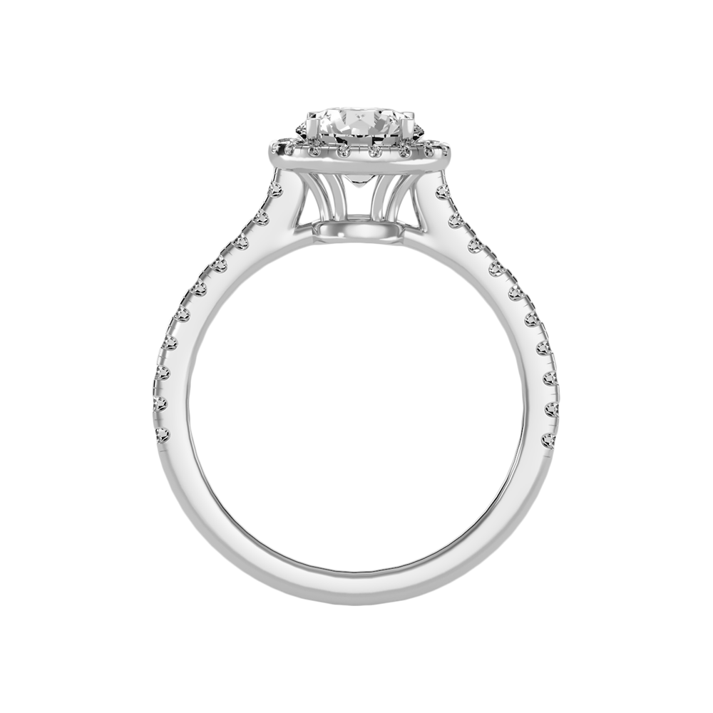 Dramatic Classic Halo Diamond Engagement Ring - Two