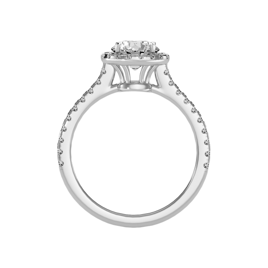 Dramatic Classic Halo Diamond Engagement Ring - Two
