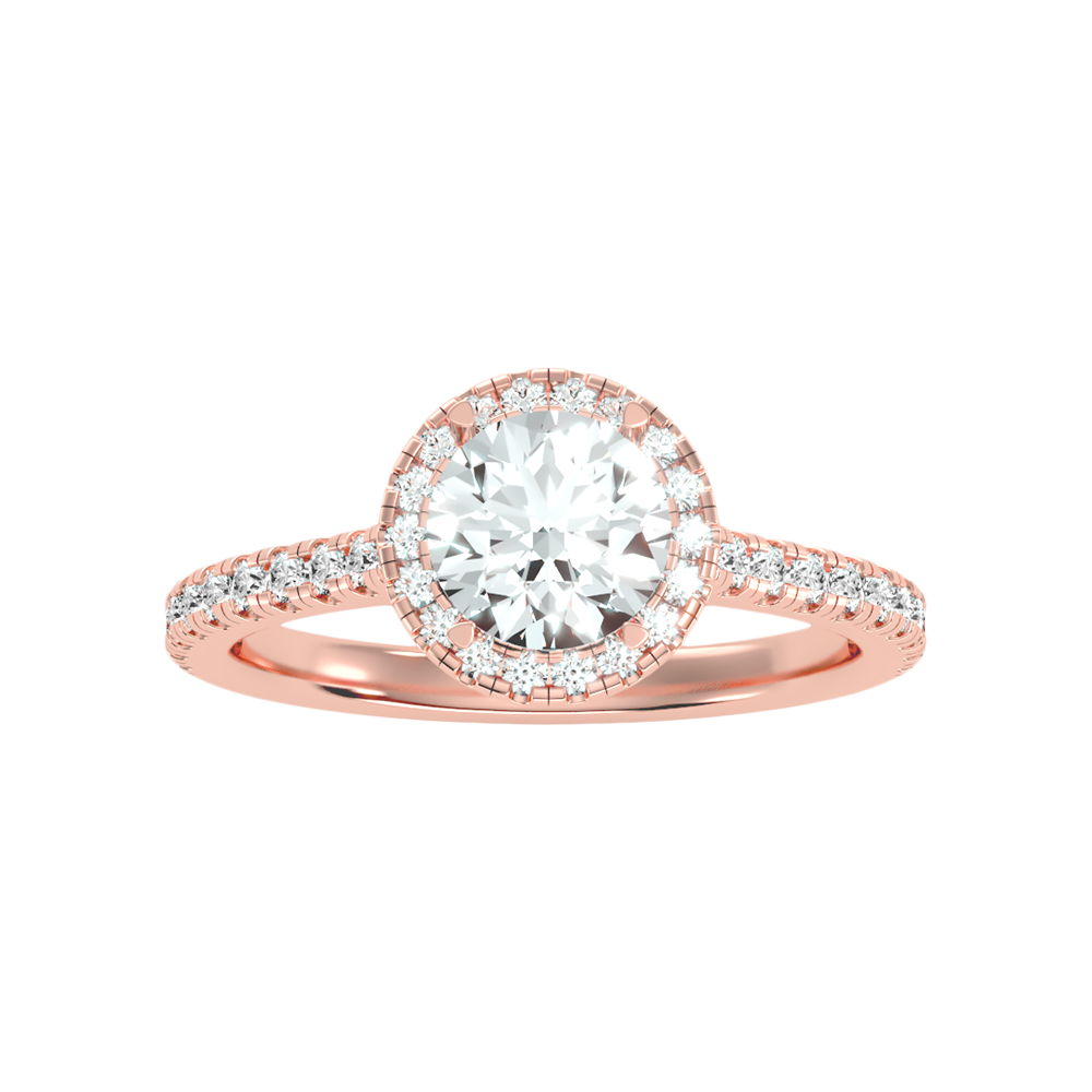 Dramatic Classic Halo Diamond Engagement Ring In 925 Sterling Silver - Five