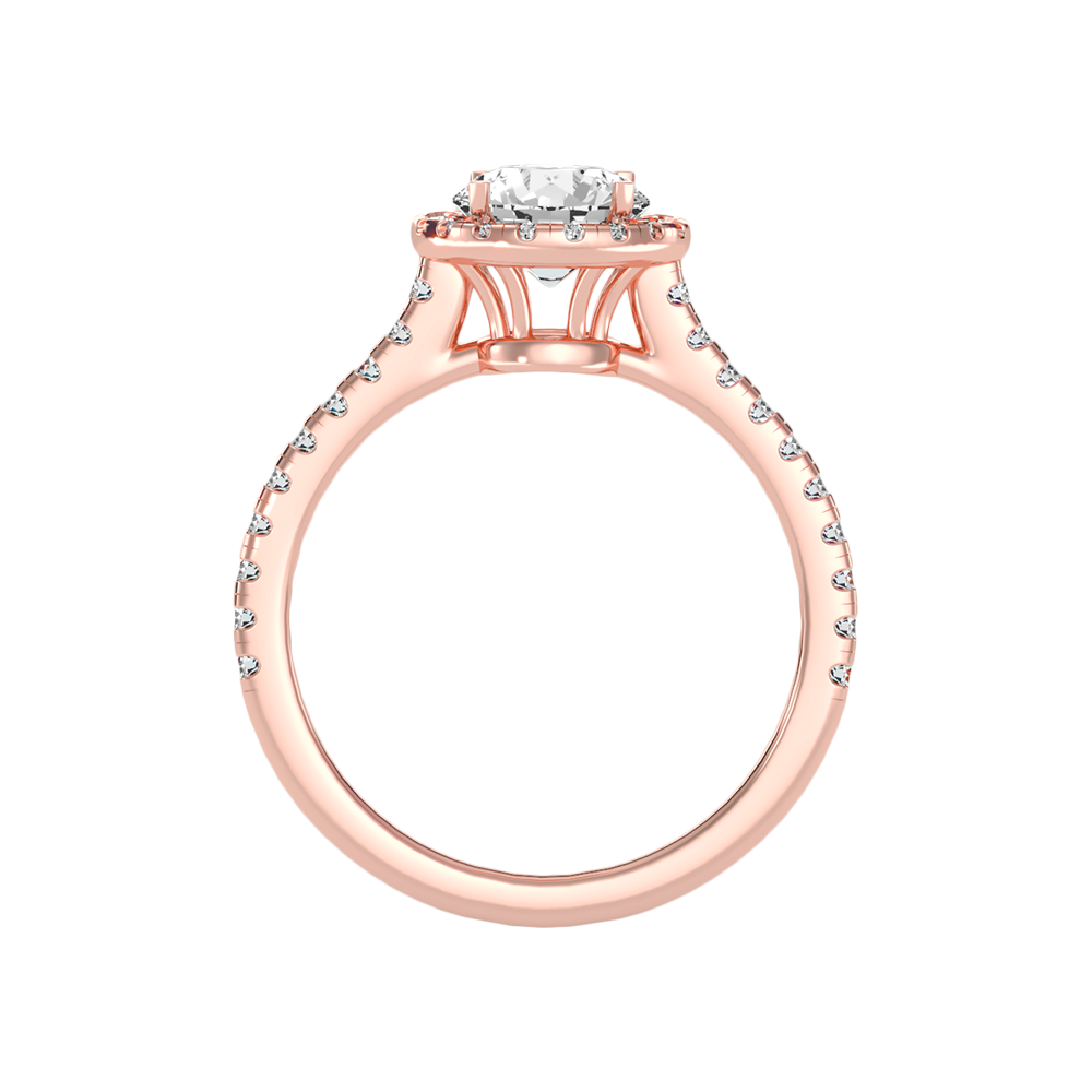 Dramatic Classic Halo Diamond Engagement Ring - Six