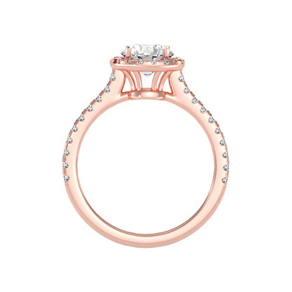Dramatic Classic Halo Diamond Engagement Ring - Six