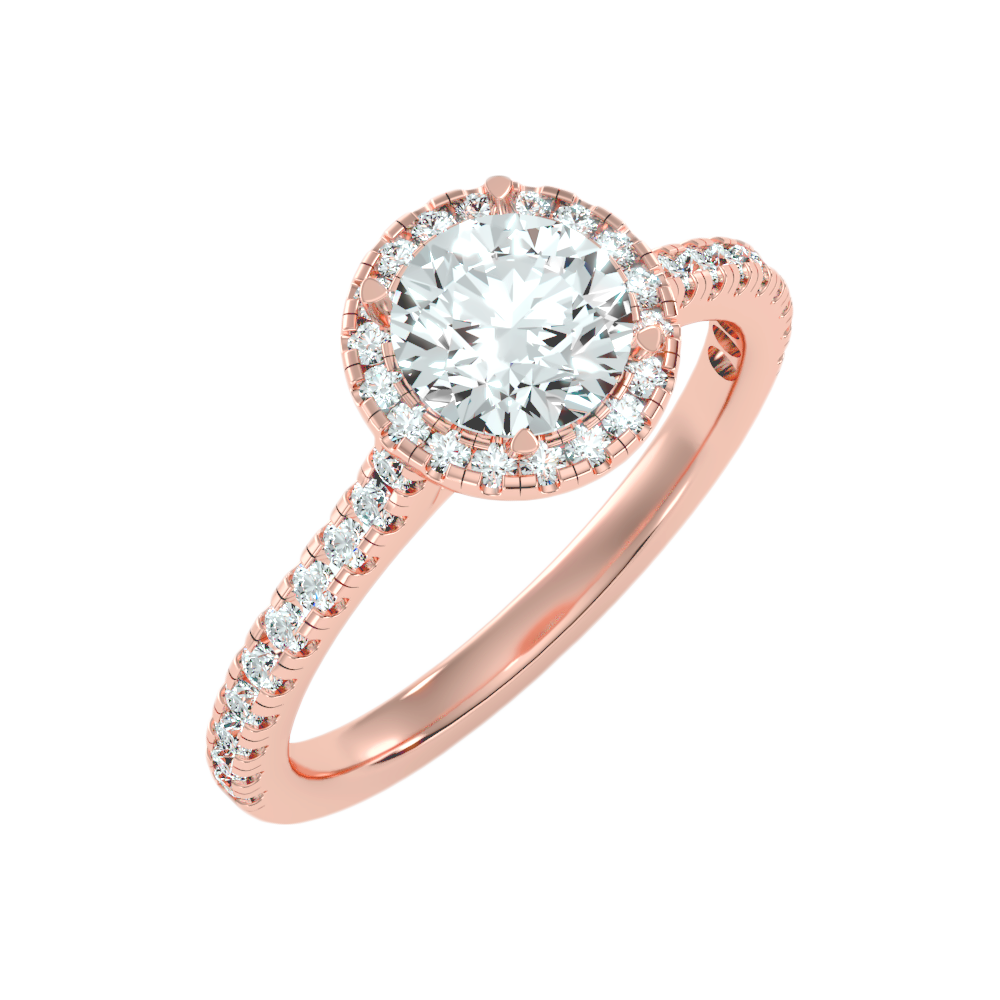 Dramatic Classic Halo Diamond Engagement Ring - Seven