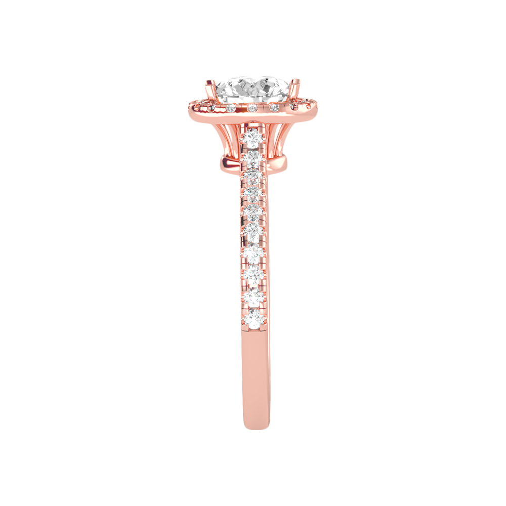 Dramatic Classic Halo Diamond Engagement Ring - Eight