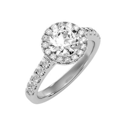 Dreamy Classic Halo Diamond Engagement Ring - One