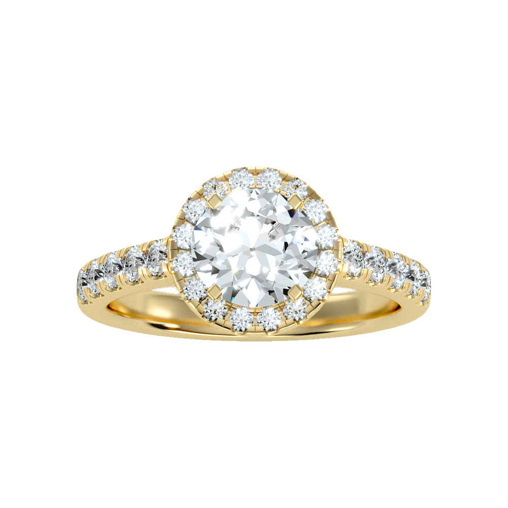 Dreamy Classic Halo Diamond Engagement Ring - Ten