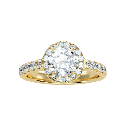 Dreamy Classic Halo Diamond Engagement Ring - Ten