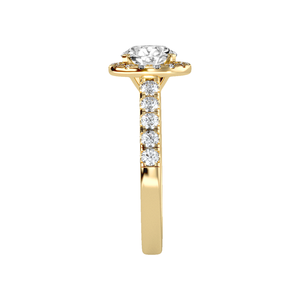 Dreamy Classic Halo Diamond Engagement Ring In 925 Sterling Silver - Eleven
