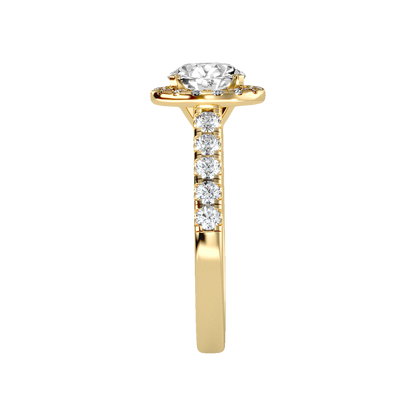 Dreamy Classic Halo Diamond Engagement Ring In 925 Sterling Silver - Eleven