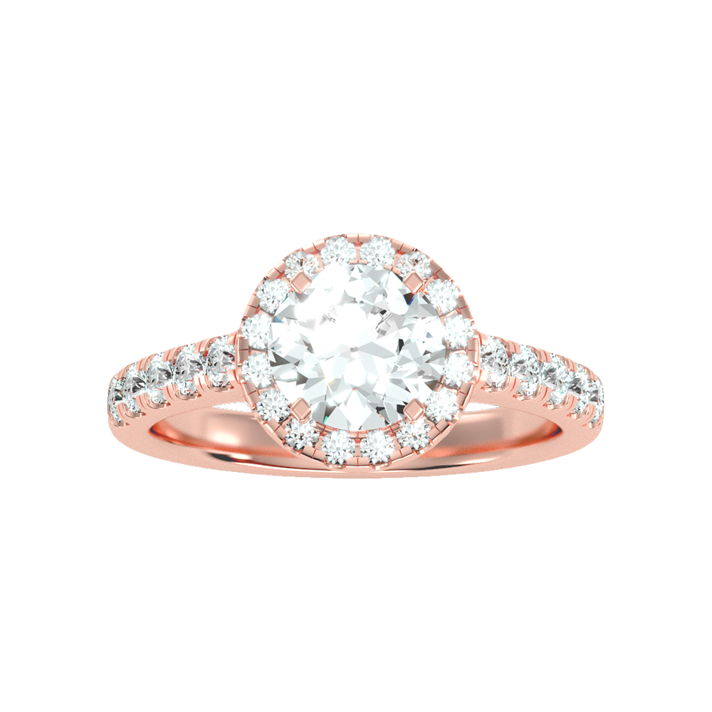 Dreamy Classic Halo Diamond Engagement Ring - Five