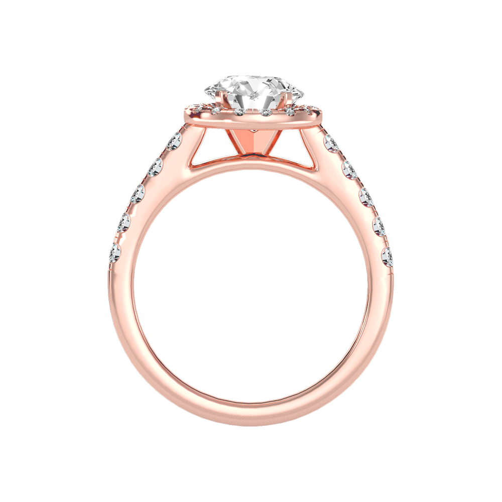 Dreamy Classic Halo Diamond Engagement Ring In 925 Sterling Silver - Six