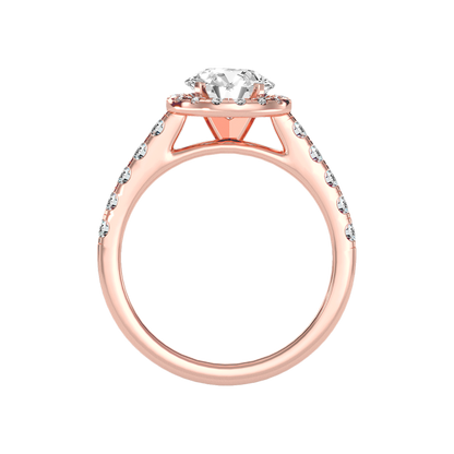 Dreamy Classic Halo Diamond Engagement Ring In 925 Sterling Silver - Six