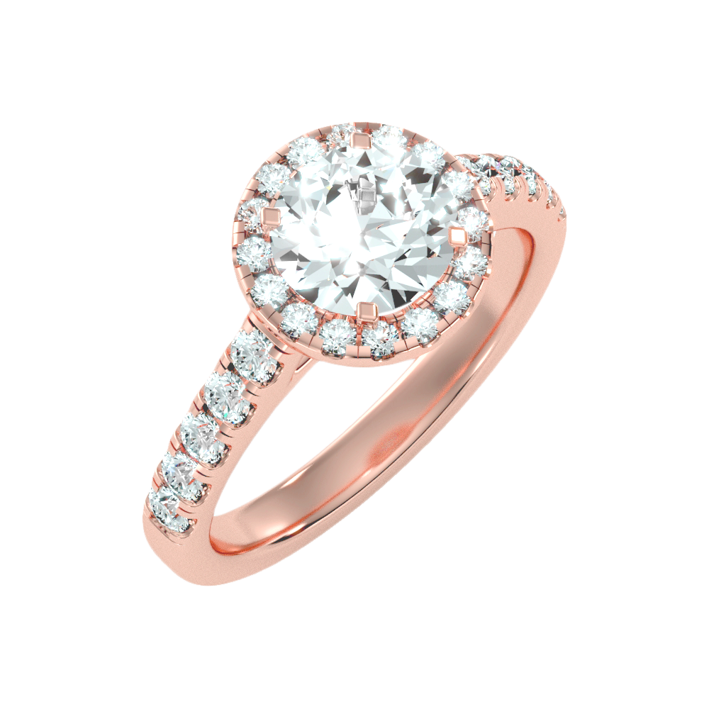 Dreamy Classic Halo Diamond Engagement Ring In 925 Sterling Silver - Seven