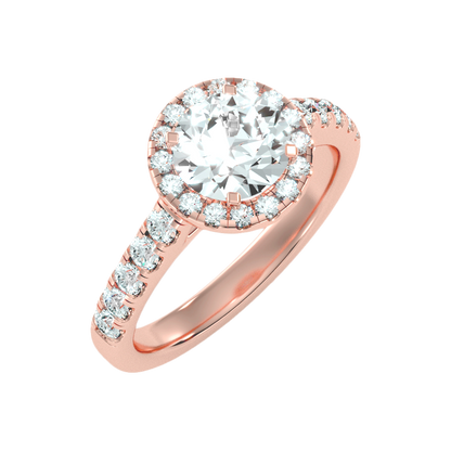Dreamy Classic Halo Diamond Engagement Ring - Seven