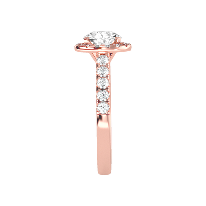 Dreamy Classic Halo Diamond Engagement Ring In 925 Sterling Silver - Eight