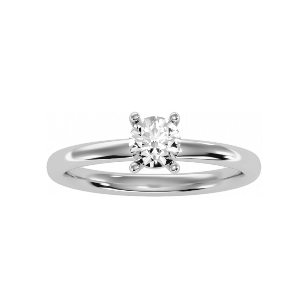 Dreamy Solitaire Ring In 925 Sterling Silver - Four
