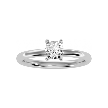 Dreamy Solitaire Ring In 925 Sterling Silver - Four