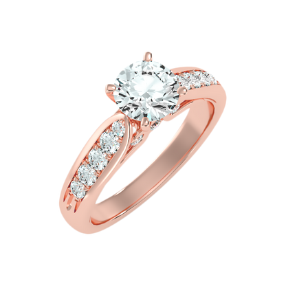 Drop Solitaire Ring In 925 Sterling Silver - One