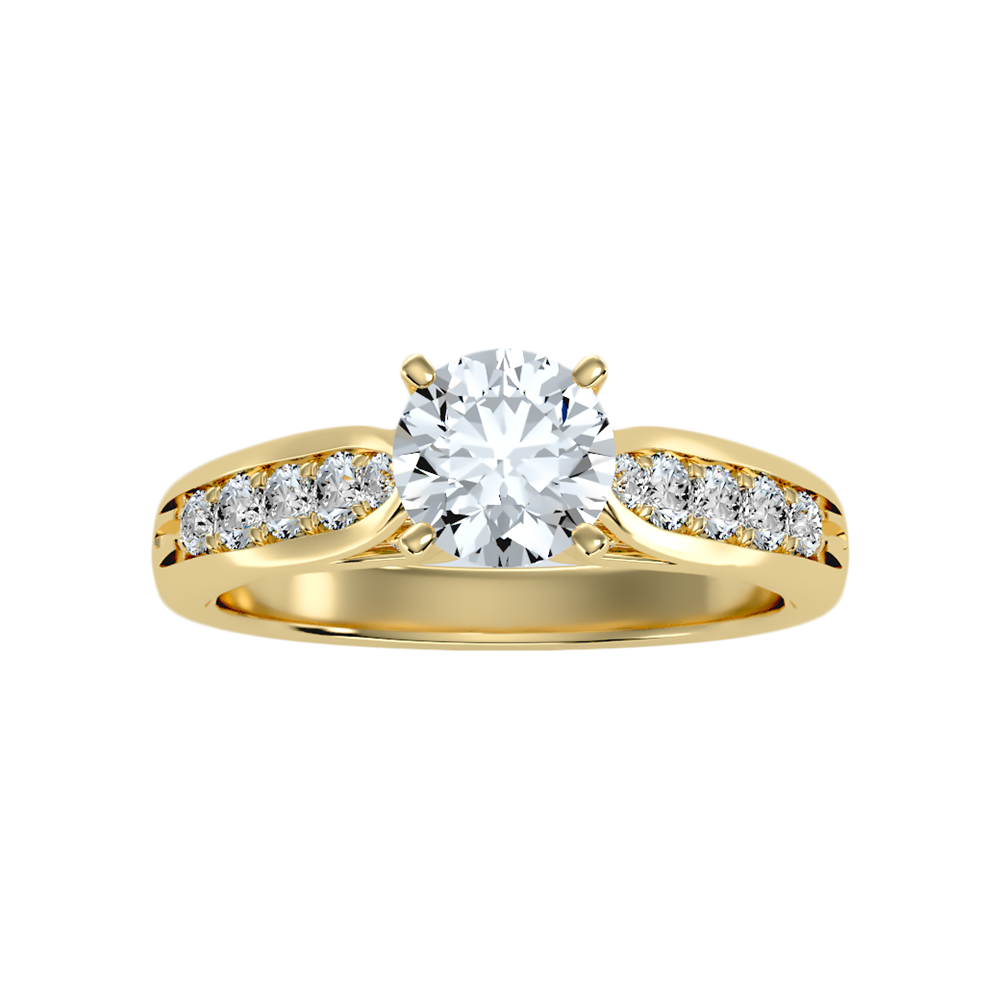 Drop Solitaire Ring In 925 Sterling Silver - Ten