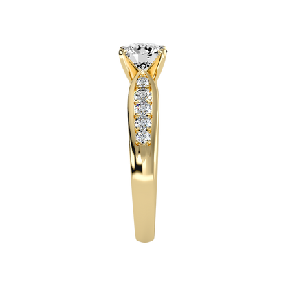 Drop Solitaire Ring In 925 Sterling Silver - Eleven