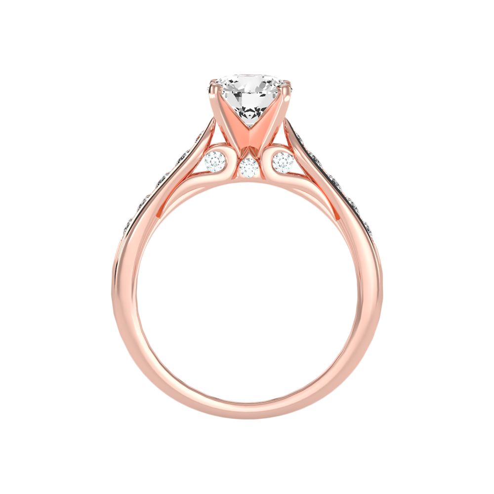 Drop Solitaire Ring In 925 Sterling Silver - Four