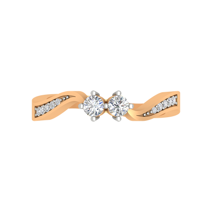 Dual Diamond Anniversary Ring In 925 Sterling Silver - Ten