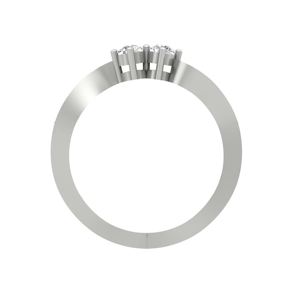 Dual Diamond Anniversary Ring In 925 Sterling Silver - Two