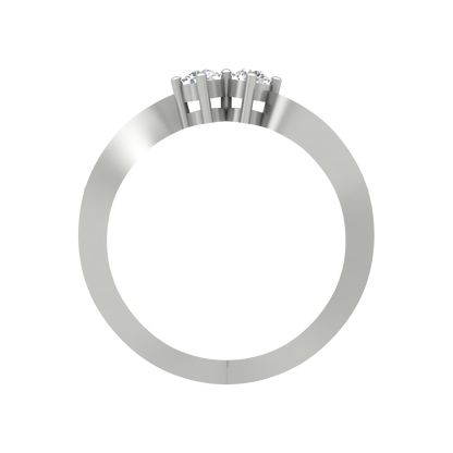 Dual Diamond Anniversary Ring In 925 Sterling Silver - Two