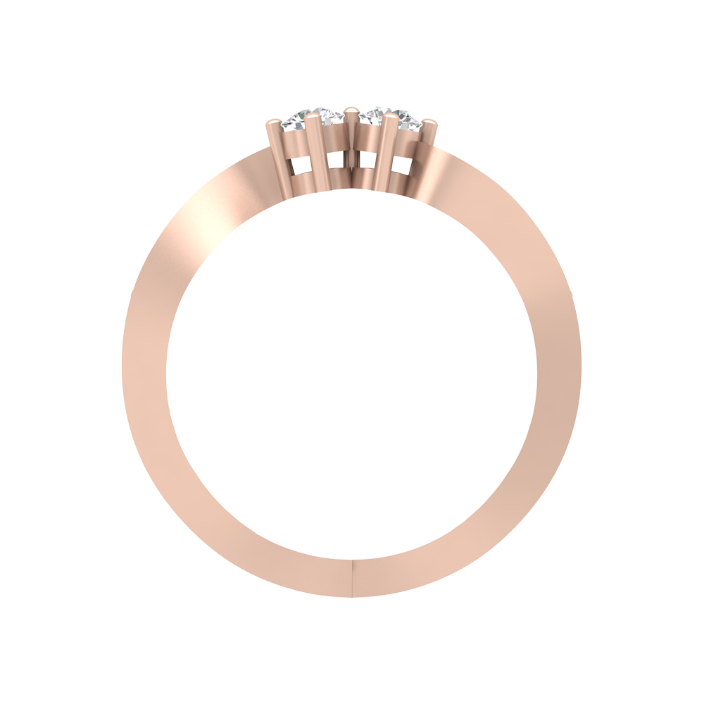 Dual Diamond Anniversary Ring In 925 Sterling Silver - Eight