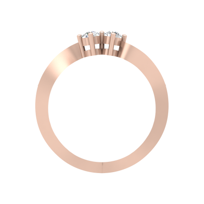 Dual Diamond Anniversary Ring In 925 Sterling Silver - Eight