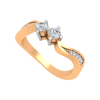 Dual Diamond Anniversary Ring In 925 Sterling Silver - Nine
