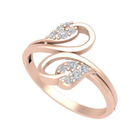 Dual Leaves Diamond Band - One