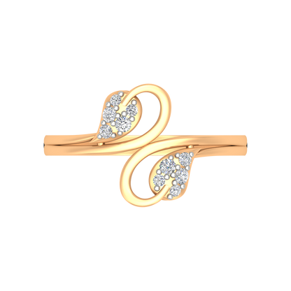 Dual Leaves Diamond Band - Ten