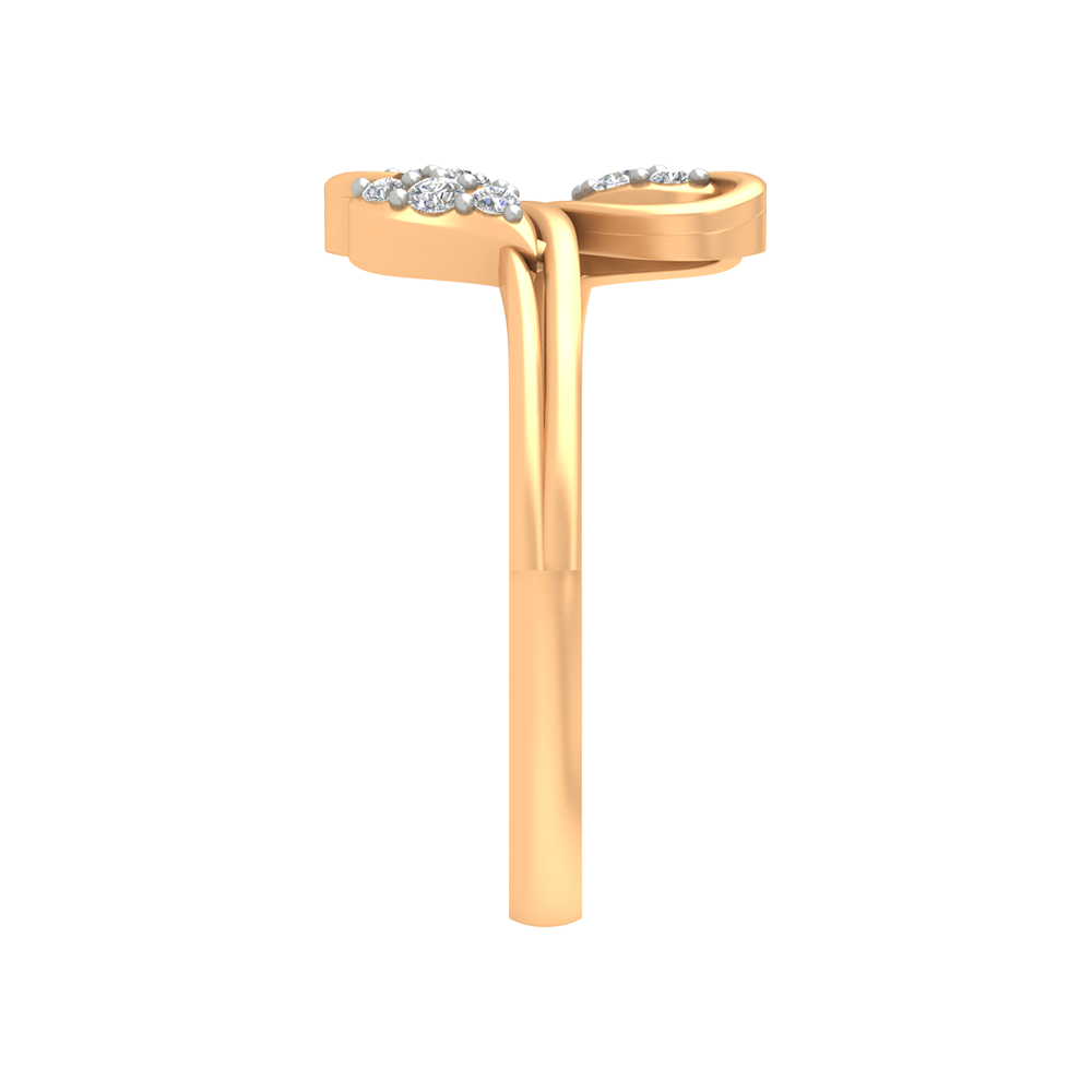 Dual Leaves Diamond Band - Eleven