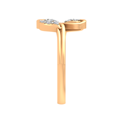 Dual Leaves Diamond Band - Eleven