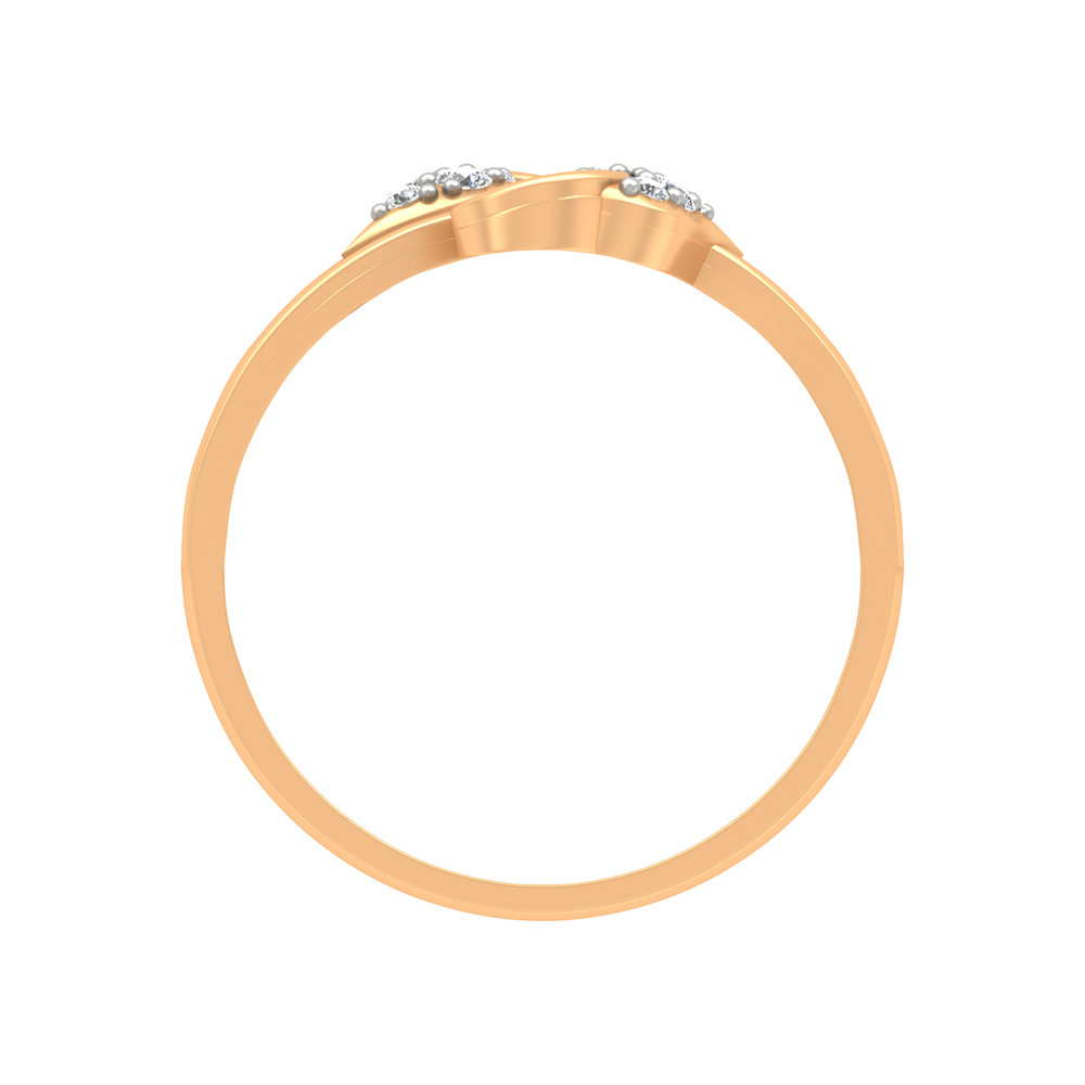 Dual Leaves Diamond Band - Twelve