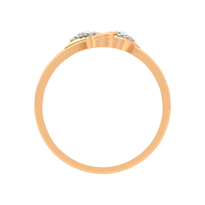 Dual Leaves Diamond Band - Twelve
