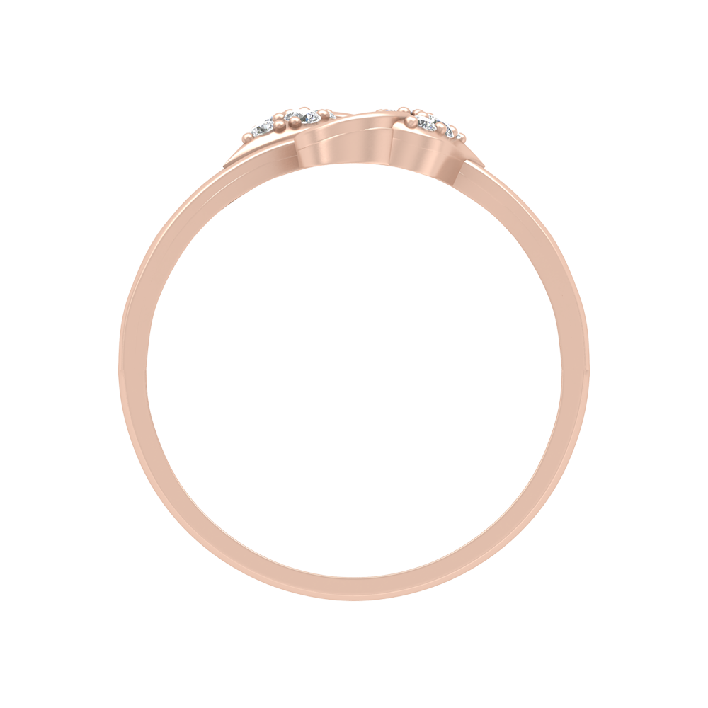 Dual Leaves Diamond Band - Four