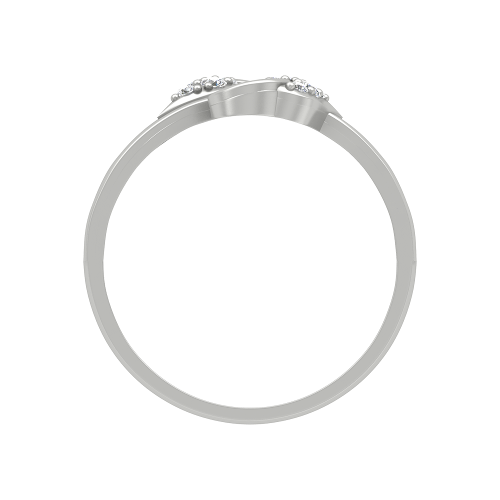 Dual Leaves Diamond Band - Eight