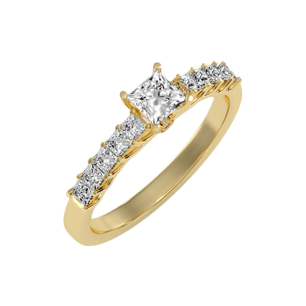 Dynamic Solitaire Ring In 925 Sterling Silver - Six